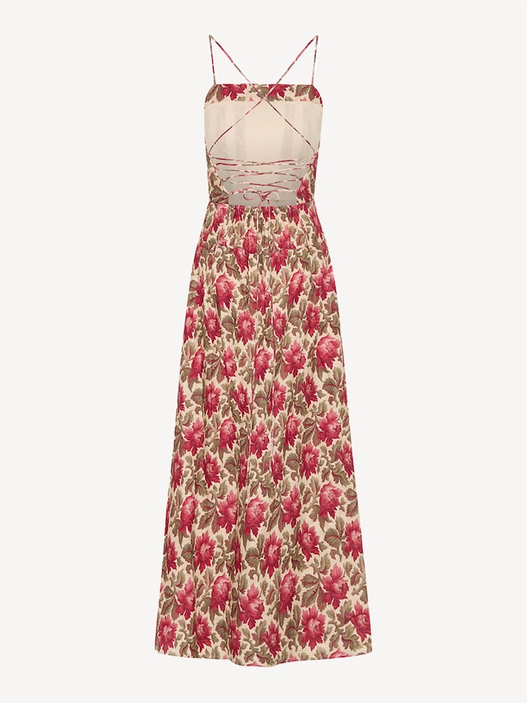 Posse Red Rosalie Floral Linen Midi Dress - Image 5 of 5