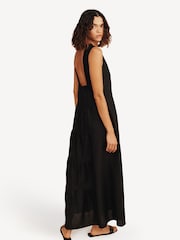 Posse Black Matilda Linen Midi Dress - Image 3 of 5