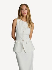 Posse White Matilda 100% Linen Waistcoat - Image 1 of 8