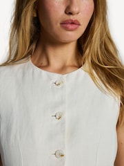 Posse White Matilda 100% Linen Waistcoat - Image 8 of 8