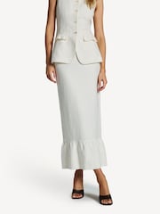 Posse White Matilda 100% Linen Column Skirt - Image 1 of 3