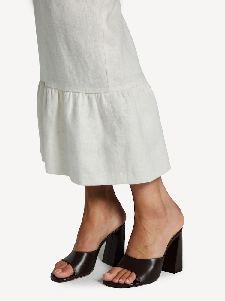 Posse White Matilda 100% Linen Column Skirt - Image 3 of 3