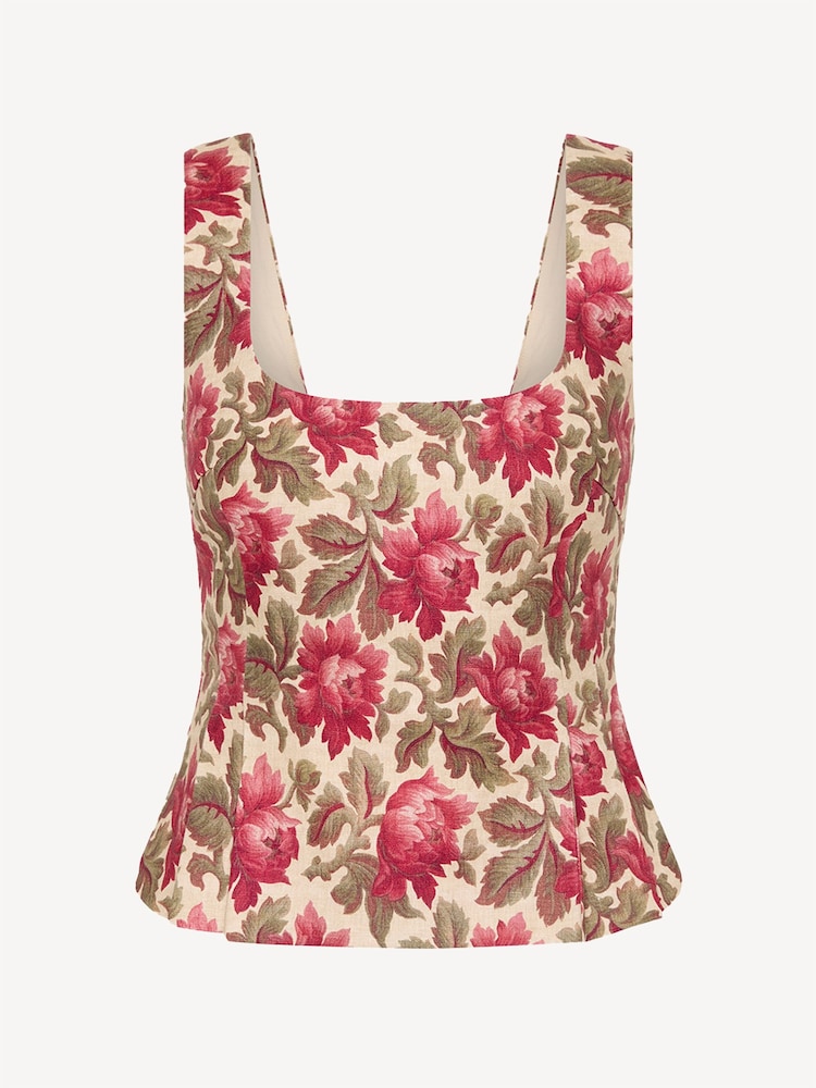 Posse Red Rosalie Floral Bodice Top - Image 9 of 9
