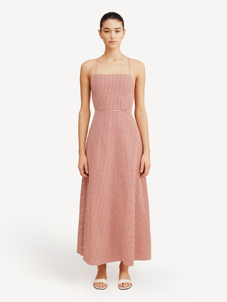 Posse Red Lori Gingham Midi Dress - Image 1 of 5