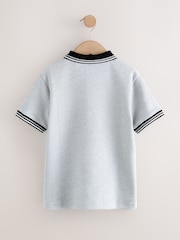 Grey/Black Short Sleeve Textured Polo Shirt (3-16yrs) - Image 2 of 4