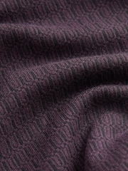Plum Purple Jacquard Short Sleeve Polo Shirt (3-16yrs) - Image 4 of 4