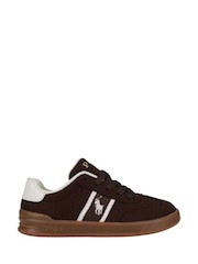 Polo Ralph Lauren Brown Boys Heritage Court III Suede Trainers - Image 1 of 2