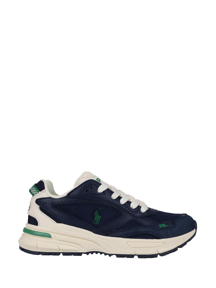 Polo Ralph Lauren Navy Boys Trackster 250 Sports Trainers - Image 1 of 7