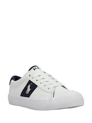 Polo Ralph Lauren White Boys Ryley Logo Classic Trainers - Image 2 of 2