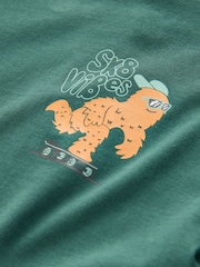 Green Skate Monster Relaxed Fit Short Sleeve Graphic Print T-Shirt (3-16yrs) - Image 3 of 4