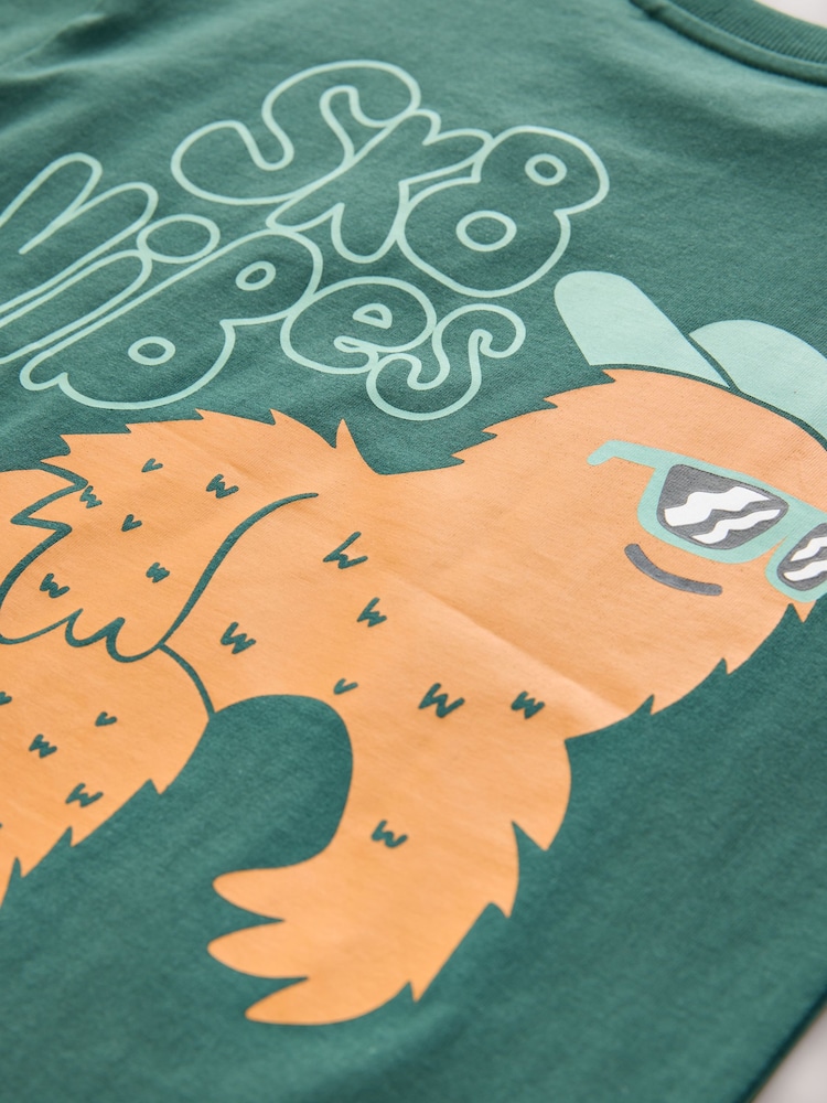 Green Skate Monster Relaxed Fit Short Sleeve Graphic Print T-Shirt (3-16yrs) - Image 4 of 4