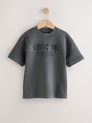 Charcoal Grey Subscribe Graphic Print Heavyweight Short Sleeve T-Shirt (3-16yrs) - Image 5 of 8