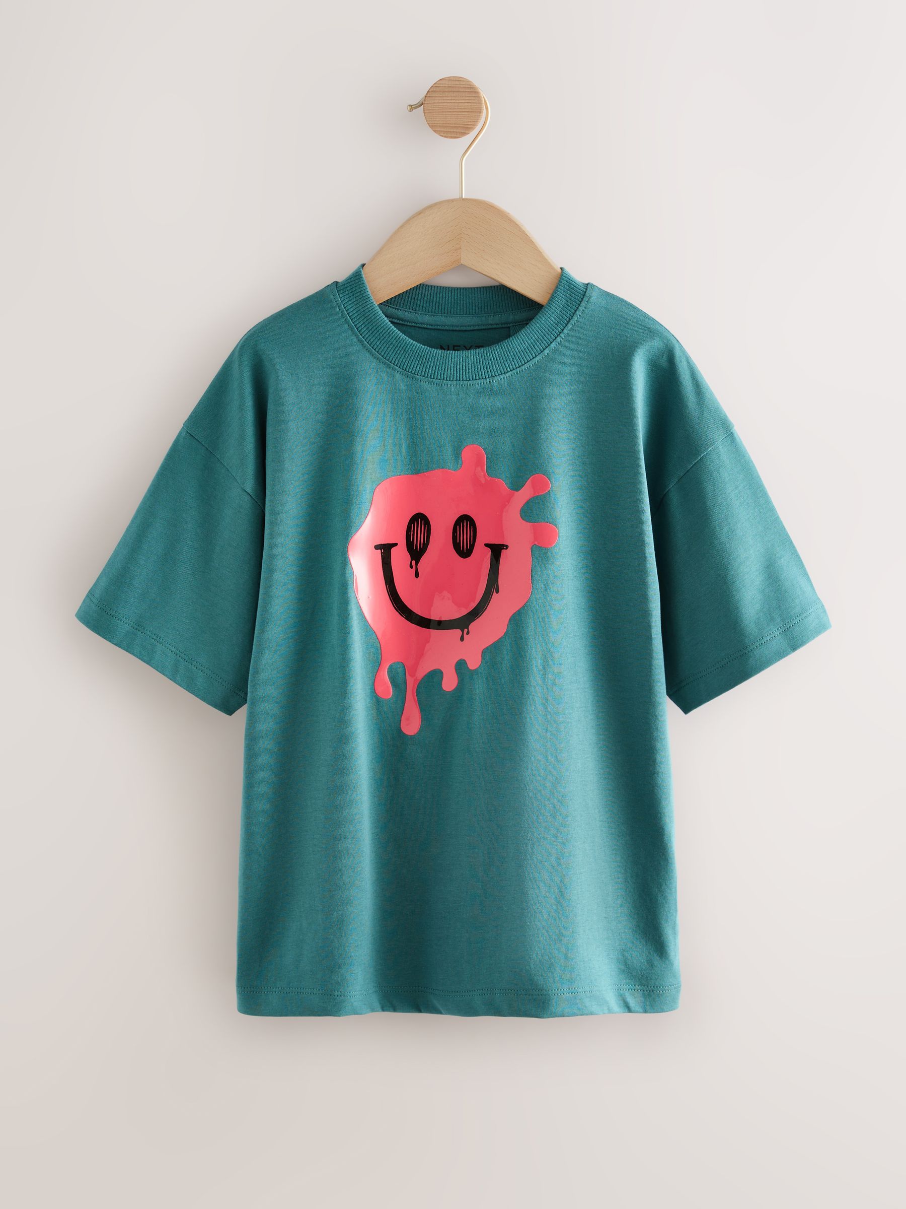 Teal Splat Relaxed Fit Short Sleeve Graphic Print T-Shirt (3-16yrs)