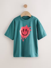 Teal Splat Relaxed Fit Short Sleeve Graphic Print T-Shirt (3-16yrs) - Image 1 of 4