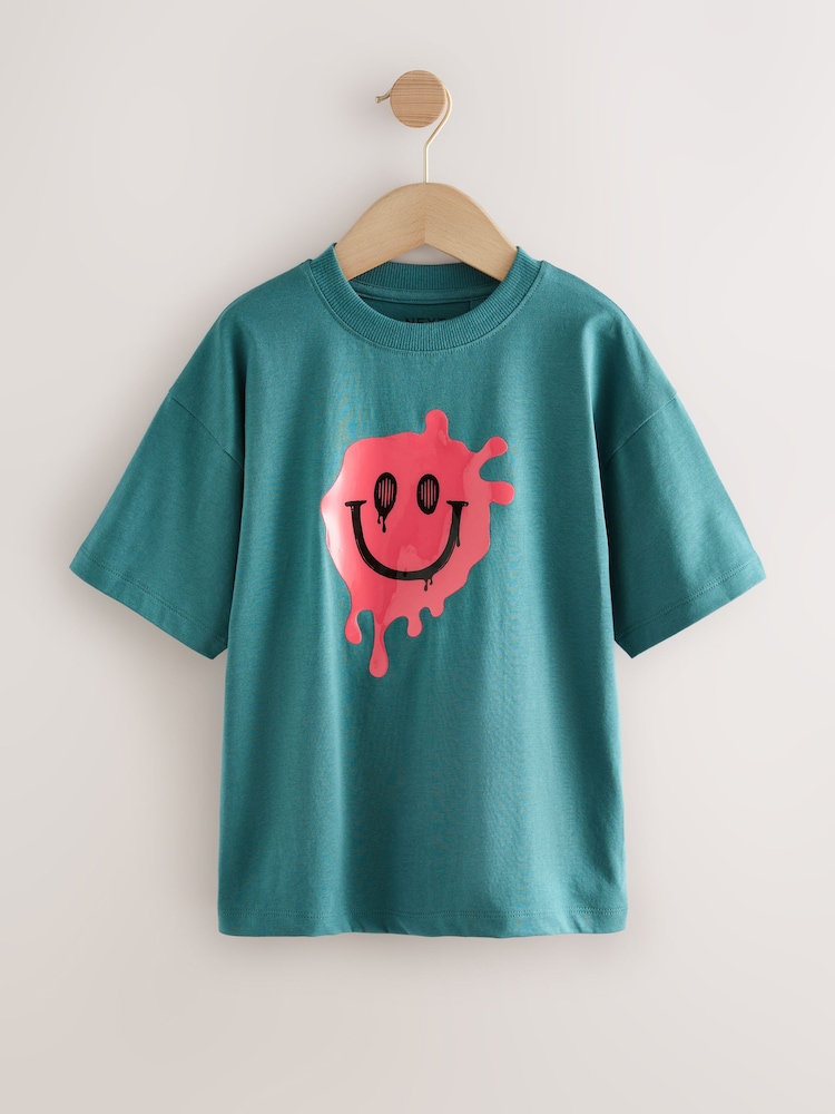 Teal Splat Relaxed Fit Short Sleeve Graphic Print T-Shirt (3-16yrs) - Image 1 of 4
