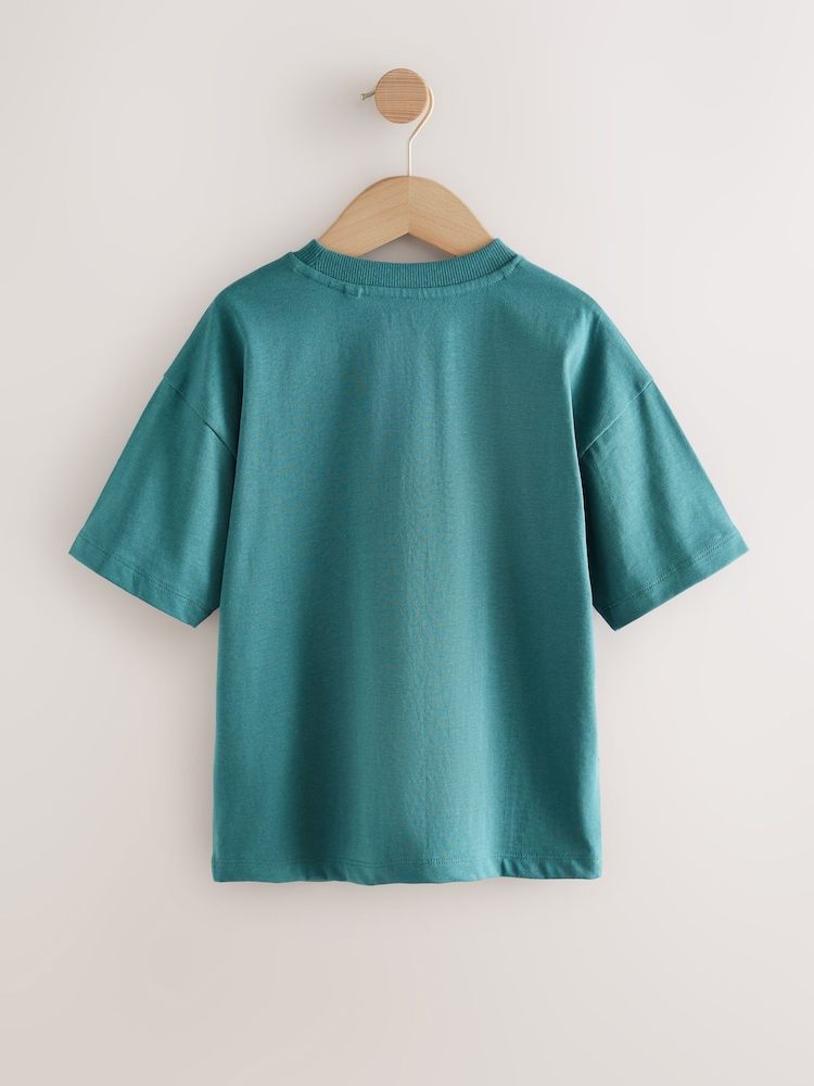 Teal Splat Relaxed Fit Short Sleeve Graphic Print T-Shirt (3-16yrs) - Image 2 of 4