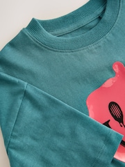 Teal Splat Relaxed Fit Short Sleeve Graphic Print T-Shirt (3-16yrs) - Image 4 of 4