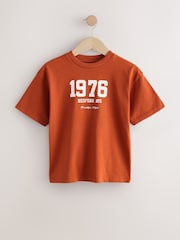 Rust Varsity Relaxed Fit Short Sleeve Graphic Print T-Shirt (3-16yrs) - Image 1 of 4