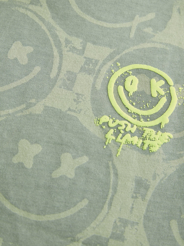 Khaki Green Checkerboard Relaxed Fit Short Sleeve All-Over Print 100% Cotton T-Shirt (3-16yrs) - Image 4 of 4