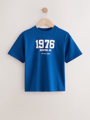 Cobalt Blue Varsity Relaxed Fit Short Sleeve Graphic Print T-Shirt (3-16yrs) - Image 3 of 6