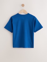 Cobalt Blue Varsity Relaxed Fit Short Sleeve Graphic Print T-Shirt (3-16yrs) - Image 4 of 6