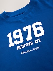 Cobalt Blue Varsity Relaxed Fit Short Sleeve Graphic Print T-Shirt (3-16yrs) - Image 5 of 6
