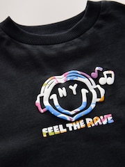 Black Smile Headphones Relaxed Fit Short Sleeve Graphic Print T-Shirt (3-16yrs) - Image 7 of 8