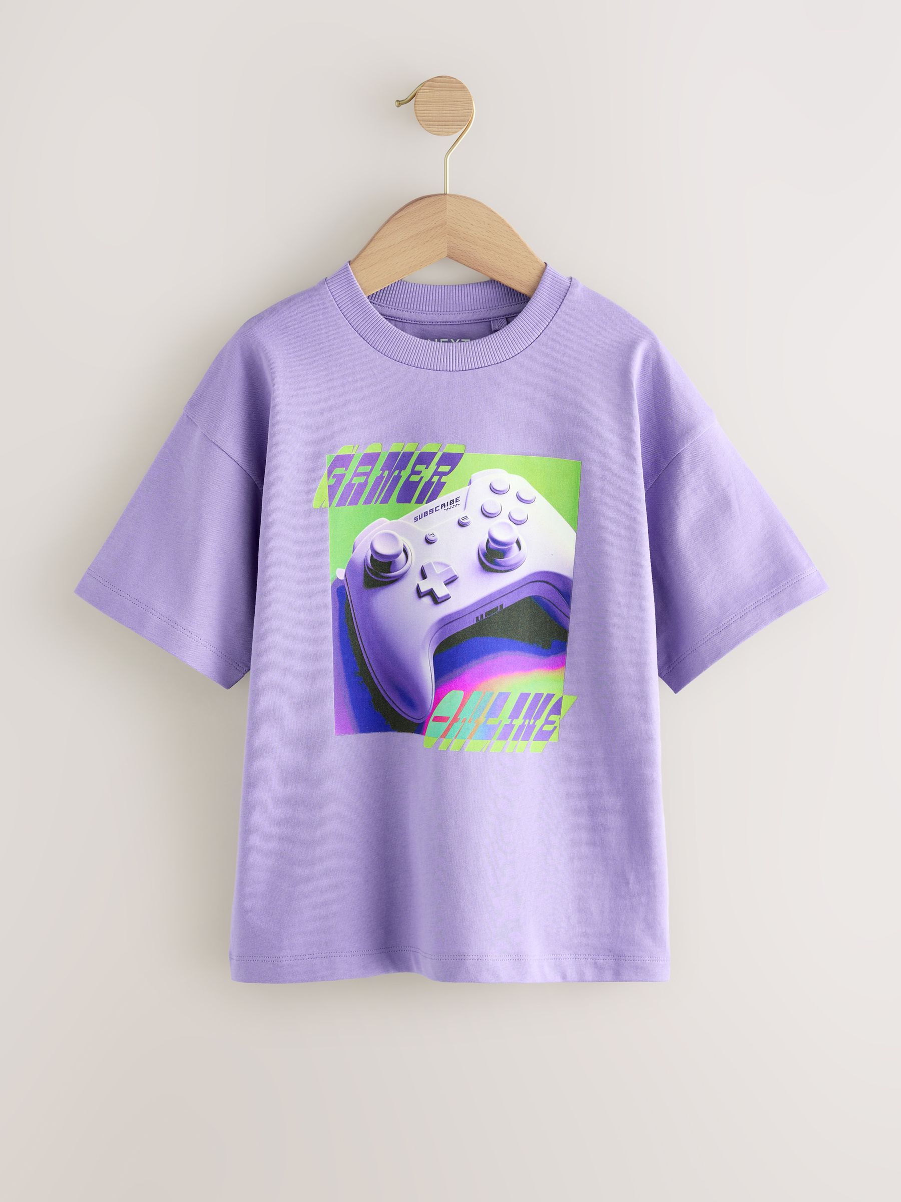 Purple Controller Relaxed Fit Short Sleeve Graphic Print T-Shirt (3-16yrs)