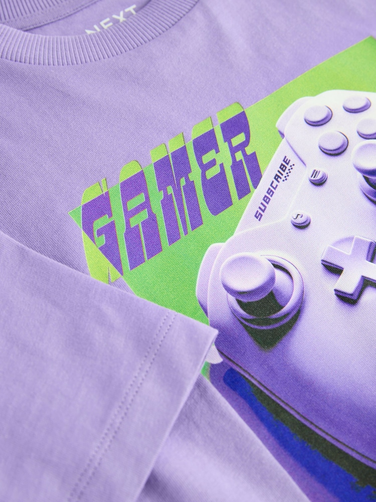 Purple Controller Relaxed Fit Short Sleeve Graphic Print T-Shirt (3-16yrs) - Image 4 of 4