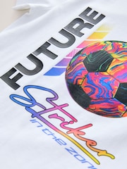 White Football Striker Regular Fit Short Sleeve Graphic T-Shirt (3-16yrs) - Image 3 of 4