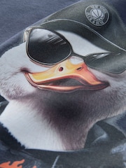 Charcoal Grey Duck Regular Fit Short Sleeve Graphic T-Shirt (3-16yrs) - Image 3 of 4