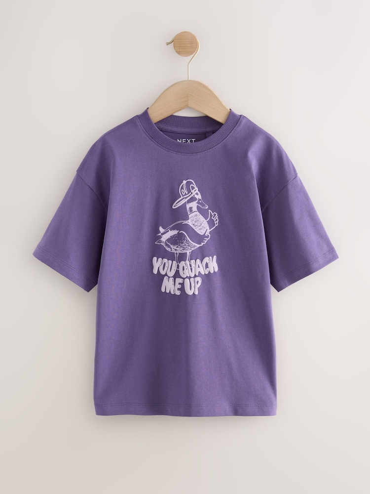 Purple Duck Regular Fit Short Sleeve Graphic T-Shirt (3-16yrs) - Image 1 of 4 Purple Duck Regular Fit Short Sleeve Graphic T-Shirt (3-16yrs) - Image 1 of 4