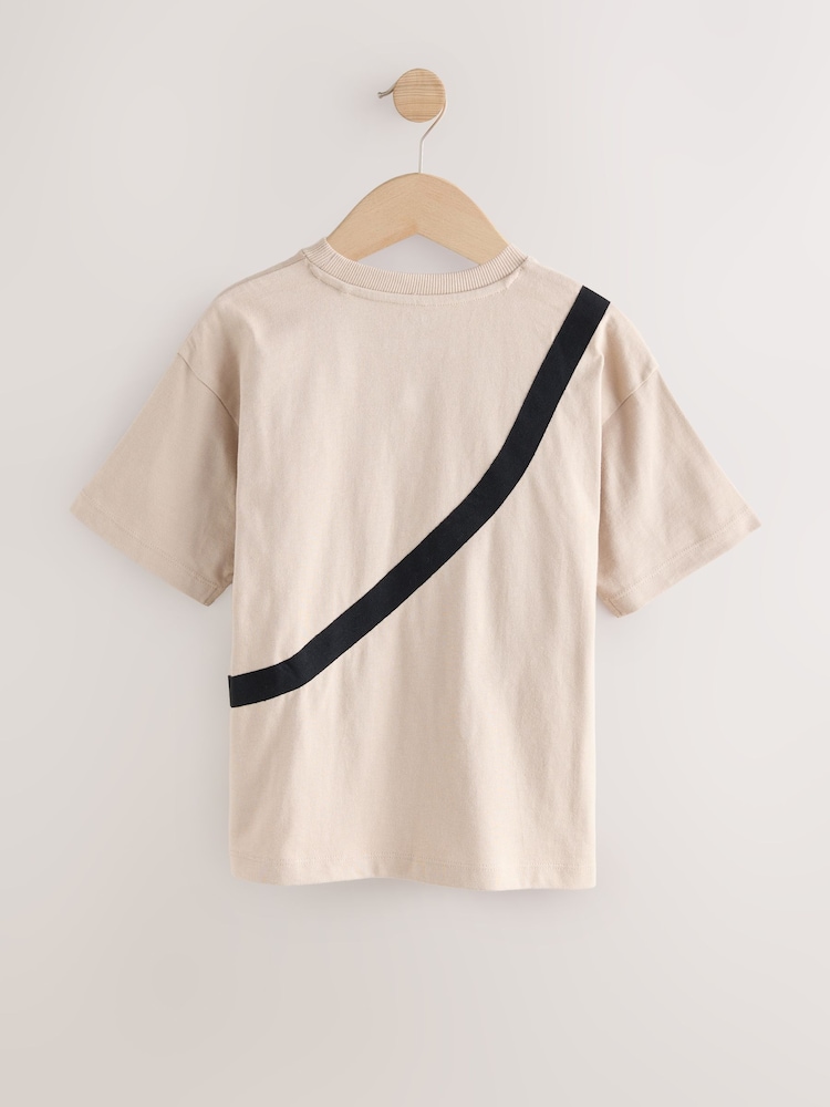 Stone/Camo Bag Pocket Short Sleeve T-Shirt (3-16yrs) - Image 2 of 4 Stone/Camo Bag Pocket Short Sleeve T-Shirt (3-16yrs) - Image 2 of 4