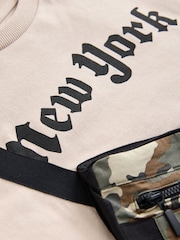 Stone/Camo Bag Pocket Short Sleeve T-Shirt (3-16yrs) - Image 4 of 4