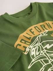 Green Motorbike Relaxed Fit Short Sleeve Graphic Print T-Shirt (3-16yrs) - Image 3 of 4