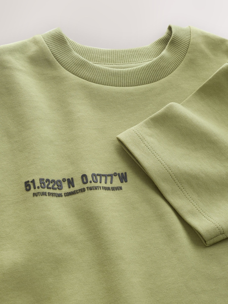 Green Khaki Graphic Print Heavyweight Short Sleeve T-Shirt (3-16yrs) - Image 4 of 4