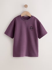 Purple Skull Graphic Print Heavyweight Short Sleeve T-Shirt (3-16yrs) - Image 1 of 4