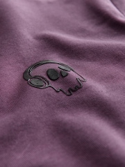 Purple Skull Graphic Print Heavyweight Short Sleeve T-Shirt (3-16yrs) - Image 3 of 4