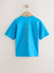 Cobalt Blue Pixel Smile Relaxed Fit Short Sleeve Graphic Print T-Shirt (3-16yrs) - Image 6 of 7