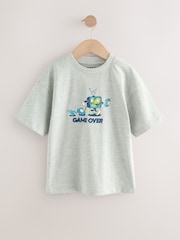 Grey Marl Character Relaxed Fit Short Sleeve Graphic Print T-Shirt (3-16yrs) - Image 1 of 4