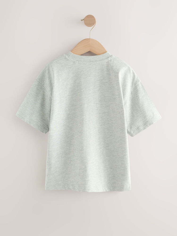 Grey Marl Character Relaxed Fit Short Sleeve Graphic Print T-Shirt (3-16yrs) - Image 2 of 4