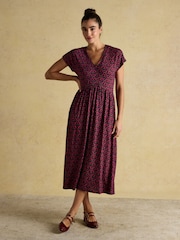 Nia Red Long Sleeve Midaxi Dress - Image 1 of 9