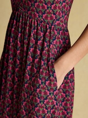 Nia Red Long Sleeve Midaxi Dress - Image 5 of 9
