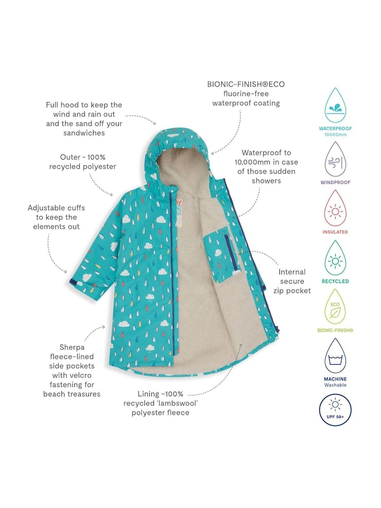 Blau - Muddy Puddles Waterproof Changing Robe Cover-Up - Bild 7 von 7 Blau - Muddy Puddles Waterproof Changing Robe Cover-Up - Bild 7 von 7