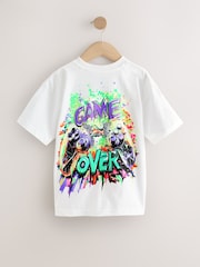 White Gamer Graffiti Relaxed Fit Short Sleeve Graphic Print T-Shirt (3-16yrs) - Image 2 of 4