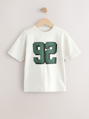 Grey Marl Varsity Relaxed Fit Short Sleeve Graphic Print T-Shirt (3-16yrs) - Image 1 of 4