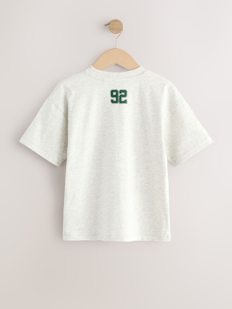 Grey Marl Varsity Relaxed Fit Short Sleeve Graphic Print T-Shirt (3-16yrs) - Image 2 of 4