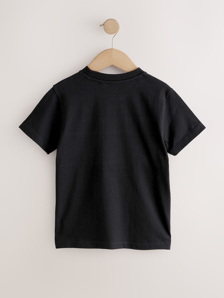 Black/Neutral Colourblock Short Sleeve T-Shirt (3-16yrs) - Image 2 of 4