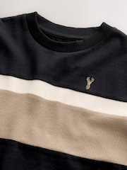 Black/Neutral Colourblock Short Sleeve T-Shirt (3-16yrs) - Image 4 of 4