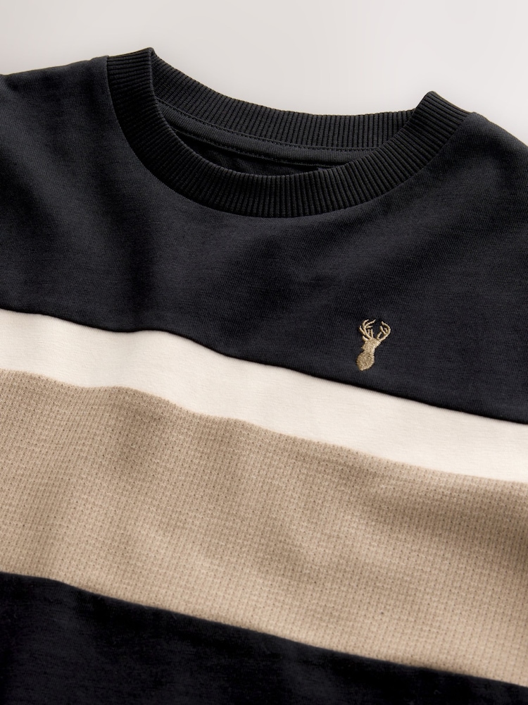 Black/Neutral Colourblock Short Sleeve T-Shirt (3-16yrs) - Image 4 of 4